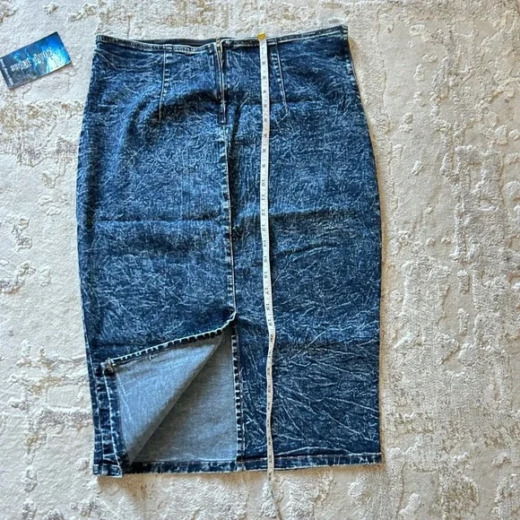 Judy Blue Vintage High Waist Dark Blue Acid Wash Pencil Skirt NWT - Size 3XL - Picture 8 of 9